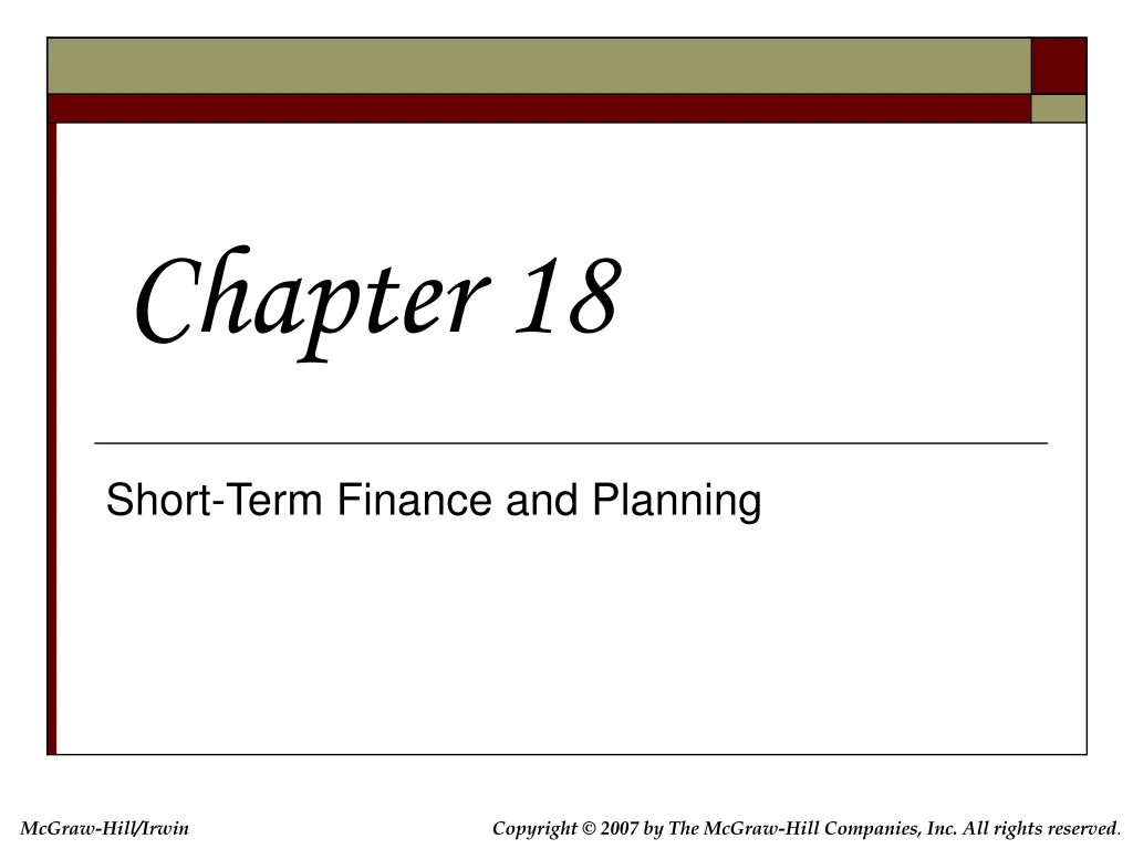 short term finance and planning