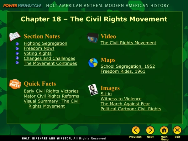 Chapter 18 – The Civil Rights Movement