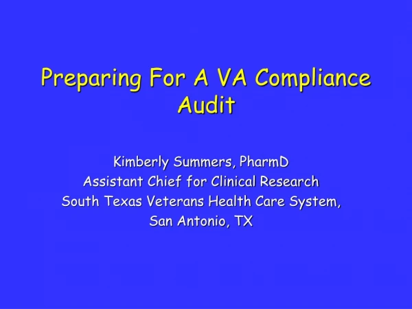 Preparing For A VA Compliance Audit