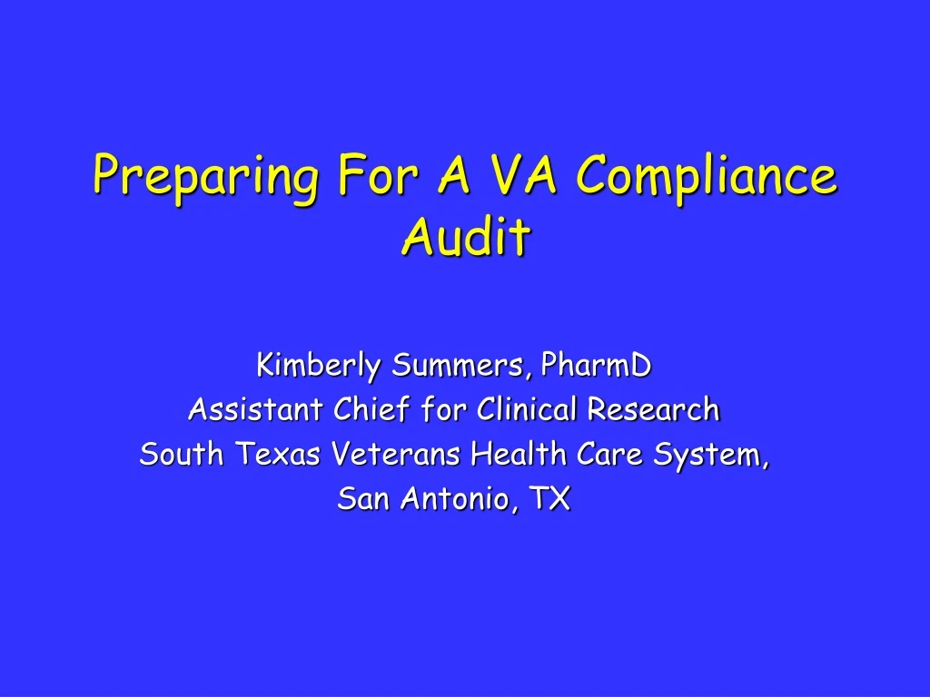 preparing for a va compliance audit