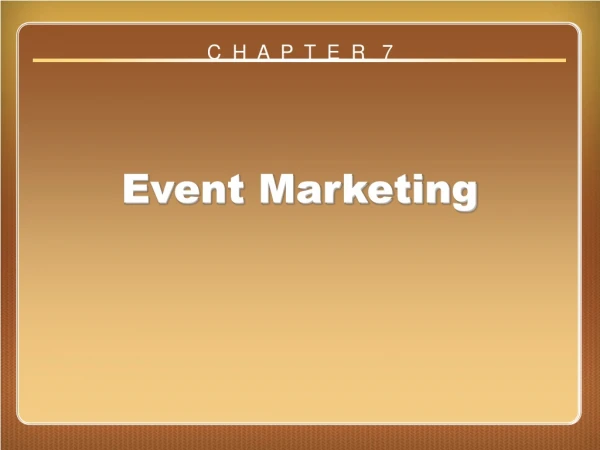 Chapter 7 Event Marketing