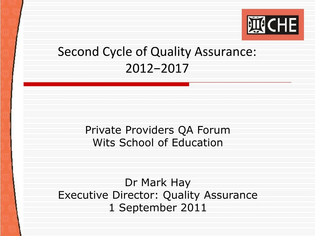 second cycle of quality assurance 2012 2017