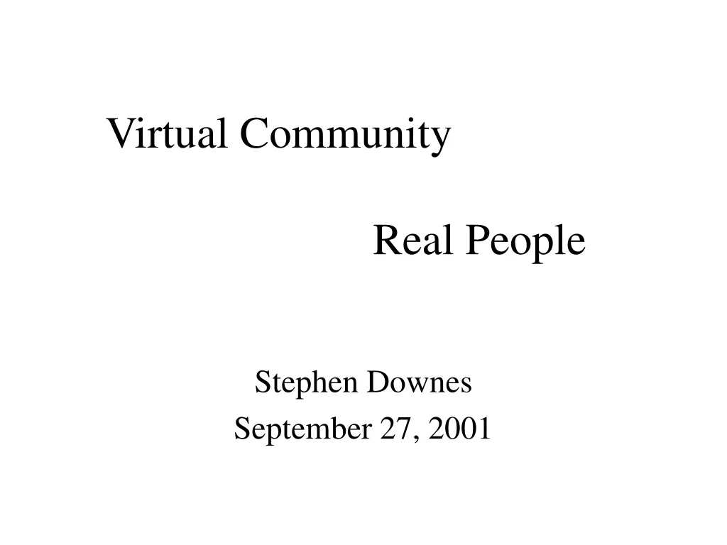 virtual community real people