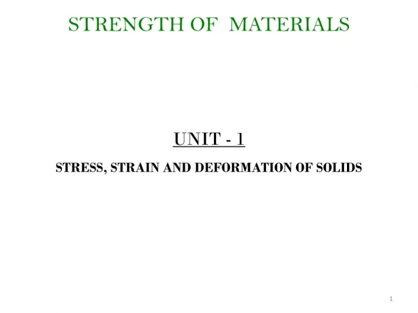 STRENGTH OF  MATERIALS