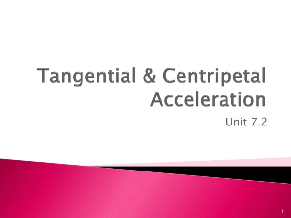 Tangential &amp; Centripetal Acceleration
