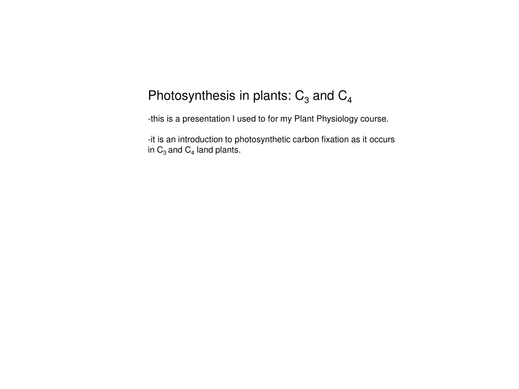 photosynthesis in plants c 3 and c 4 this