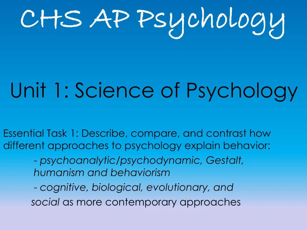 unit 1 science of psychology