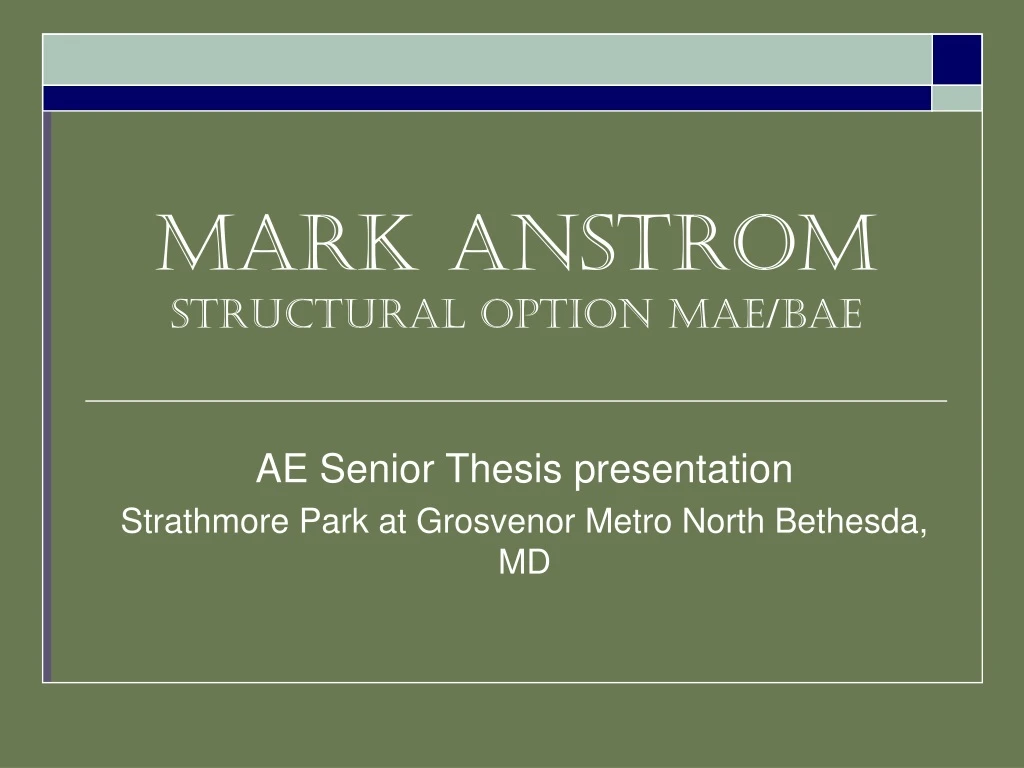 mark anstrom structural option mae bae