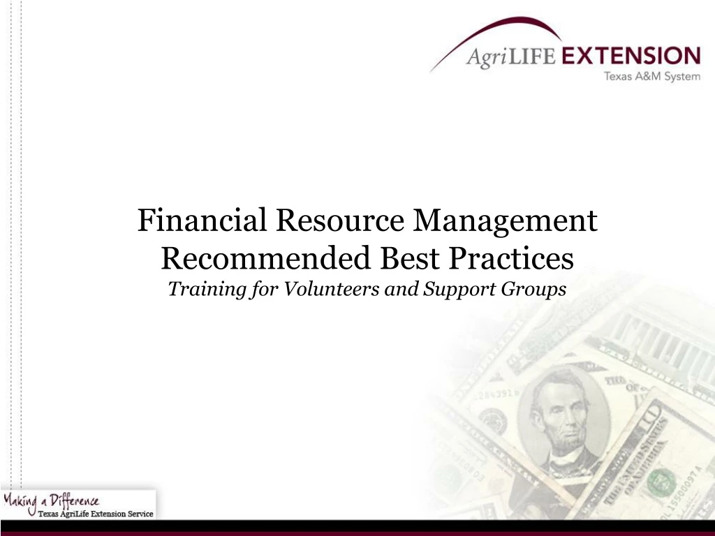 financial resource management recommended best