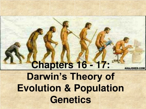 Chapters 16 - 17:  Darwin’s Theory of Evolution &amp; Population Genetics
