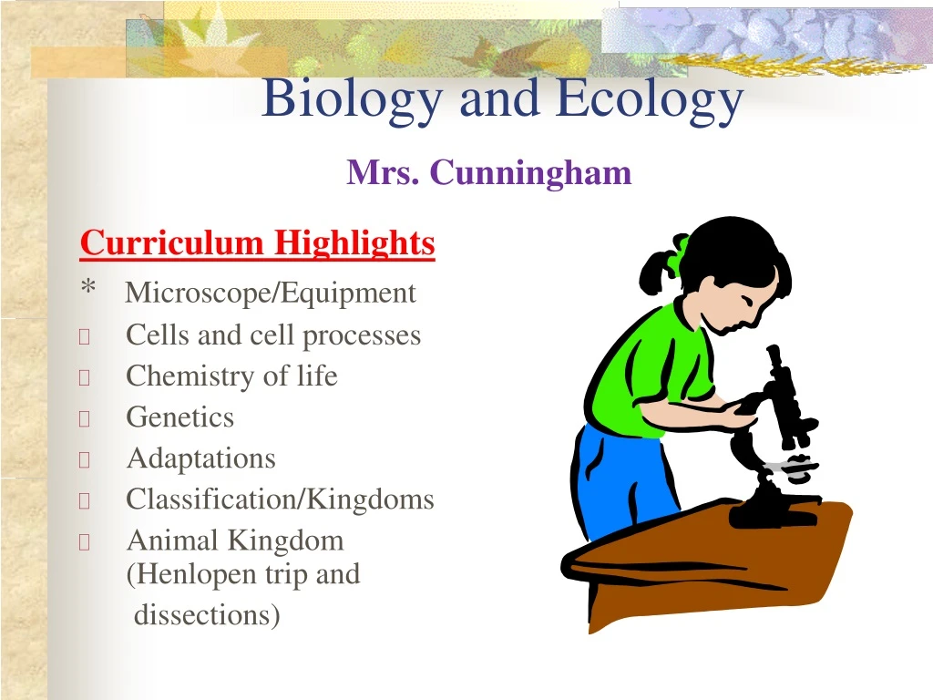 biology and ecology mrs cunningham