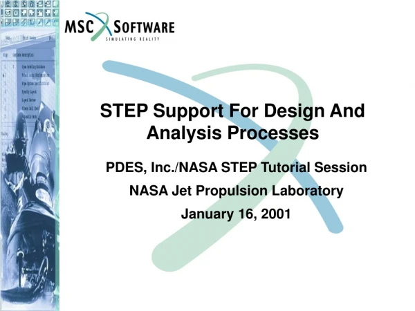 STEP Support For Design And Analysis Processes