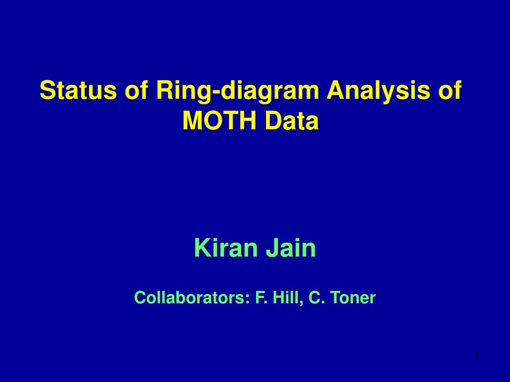 status of ring diagram analysis of moth data