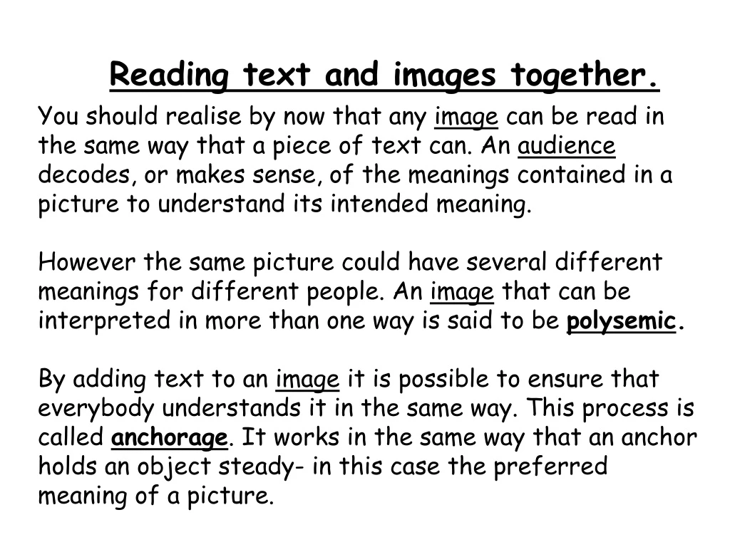 reading text and images together