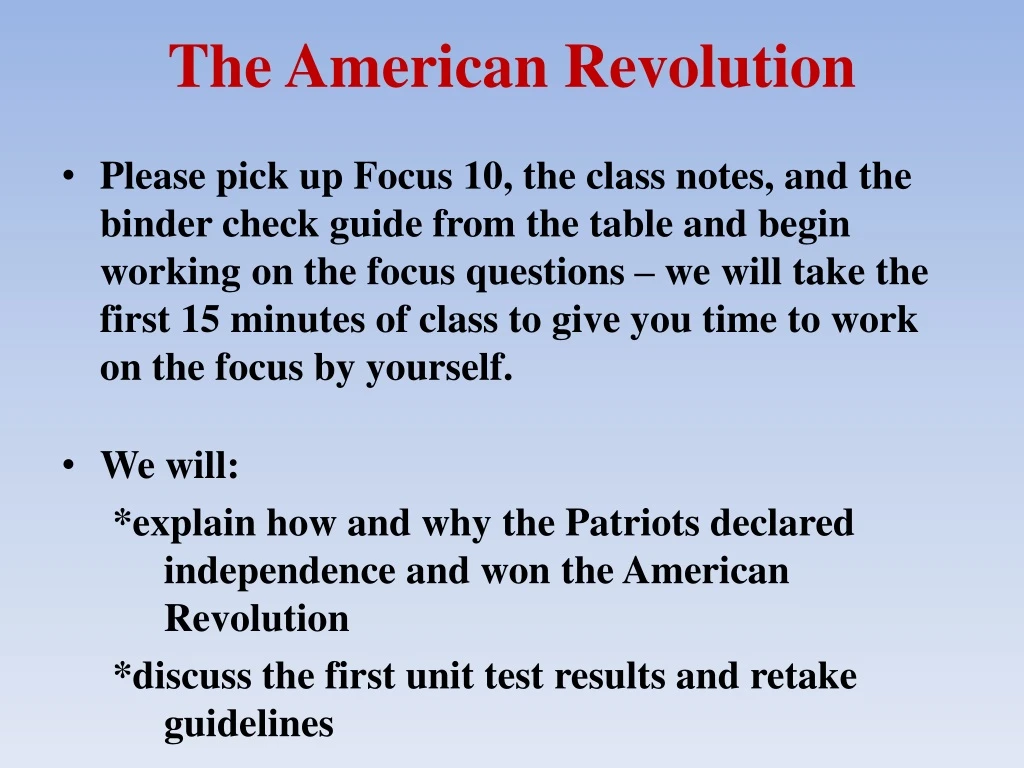 the american revolution