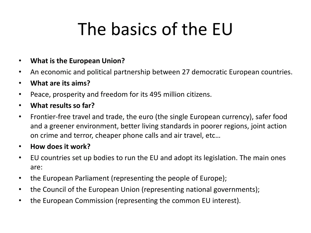 the basics of the eu