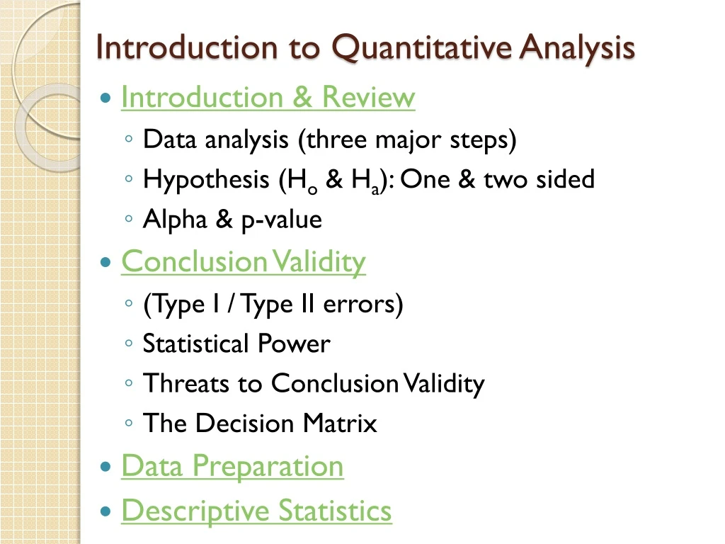 introduction to quantitative analysis