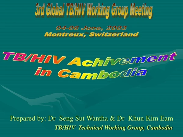 3rd Global TB/HIV Working Group Meeting