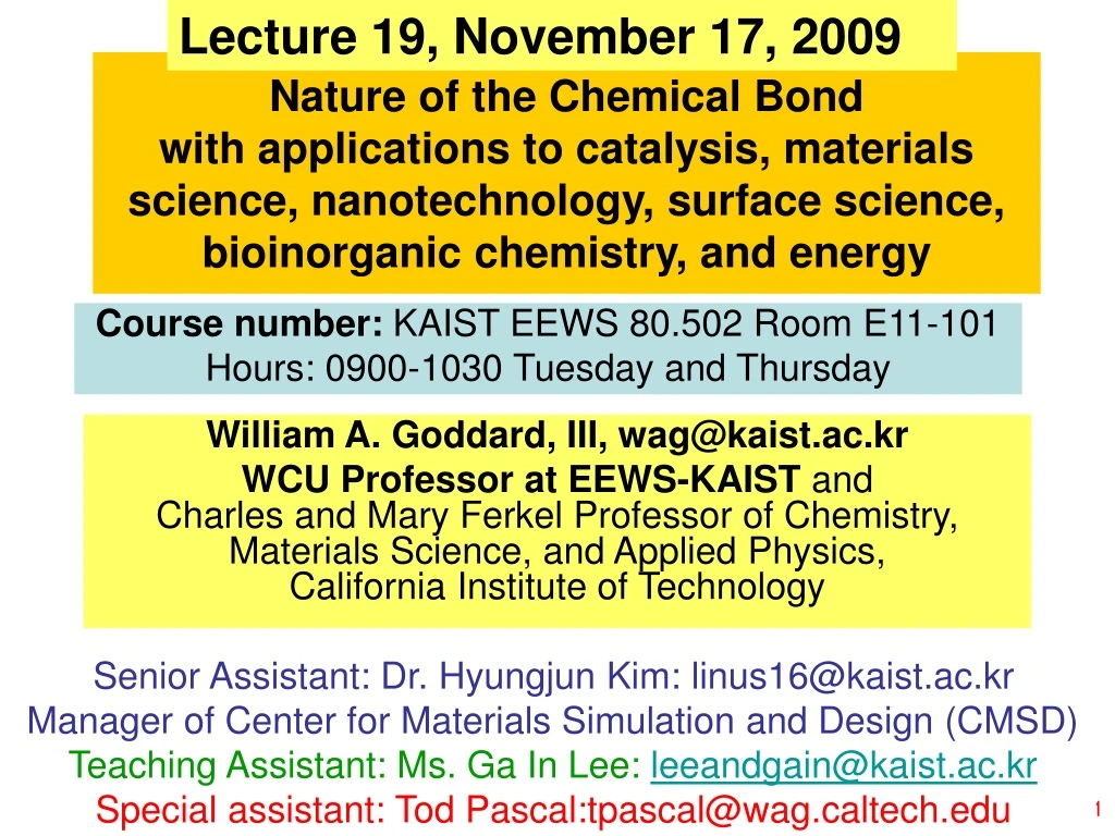 lecture 19 november 17 2009