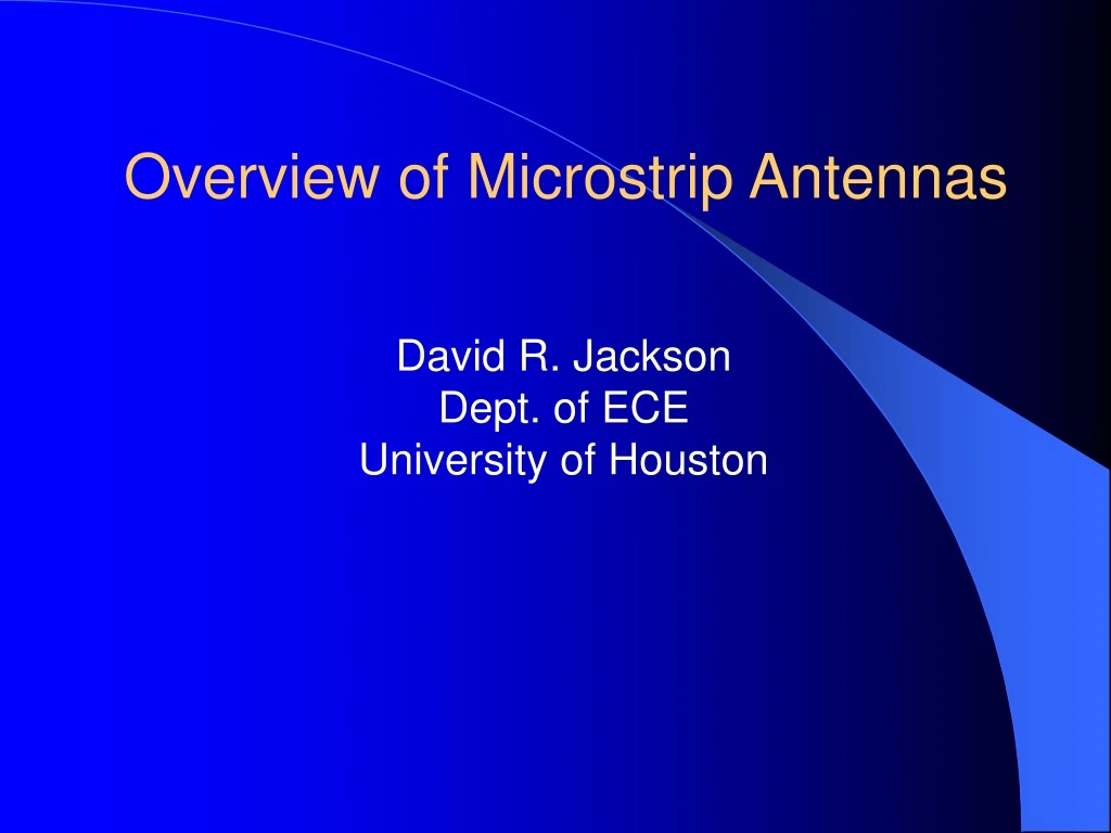 overview of microstrip antennas