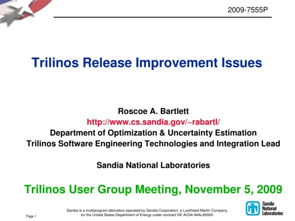 Trilinos Release Improvement Issues