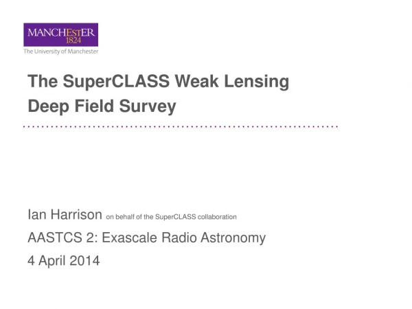 The  SuperCLASS  Weak Lensing Deep Field Survey