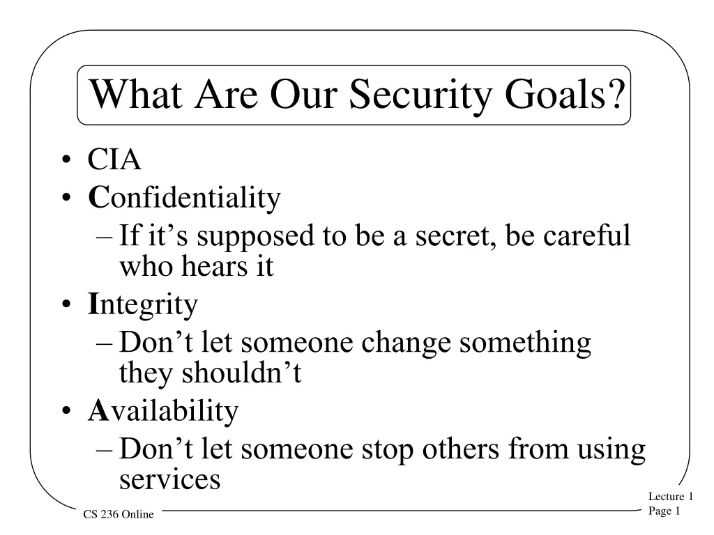 what are our security goals