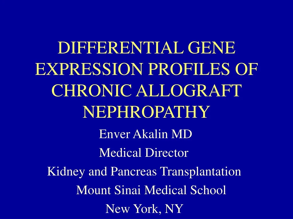 differential gene expression profiles of chronic