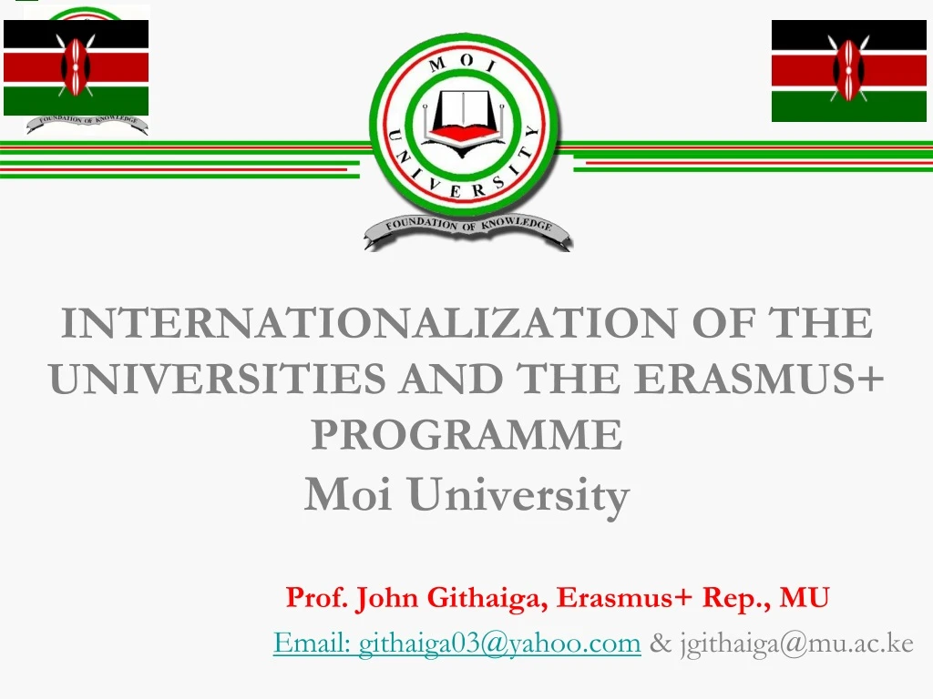 internationalization of the universities and the erasmus programme moi university