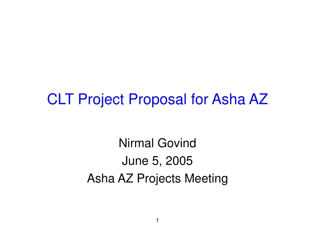 clt project proposal for asha az