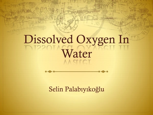 Dissolved Oxygen In Water