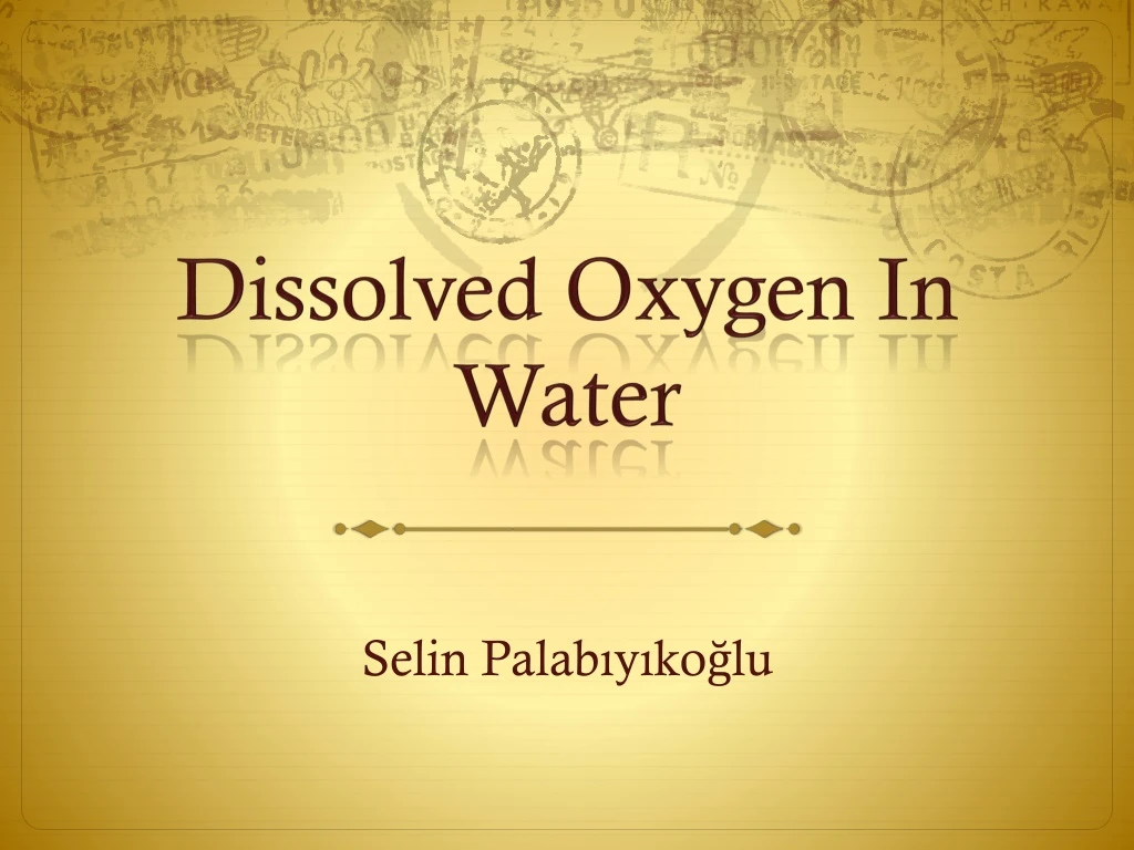 dissolved oxygen in water