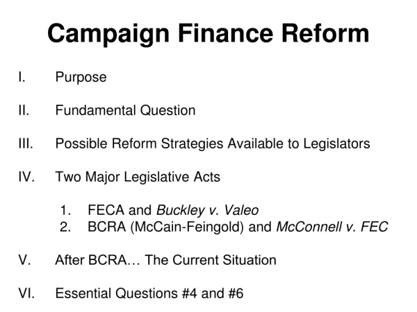 Campaign Finance Reform