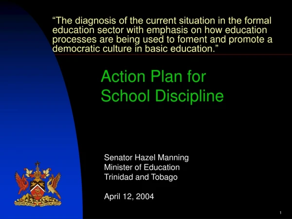 Action Plan for School Discipline