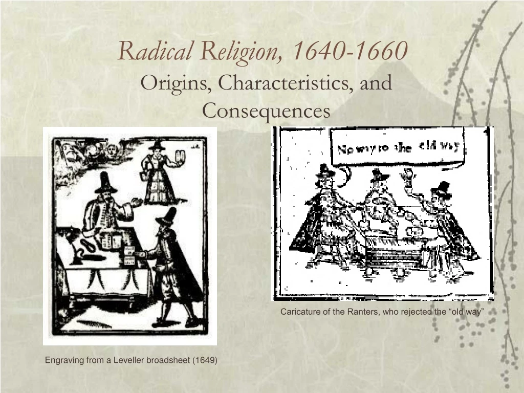 radical religion 1640 1660