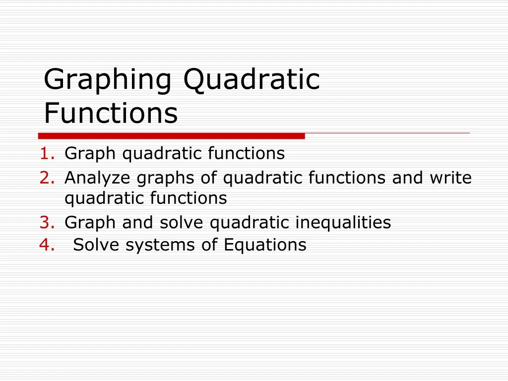 graphing quadratic functions