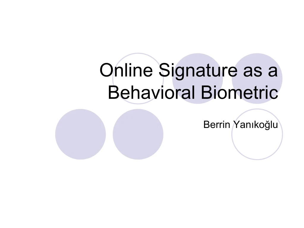 online signature as a behavioral biometric