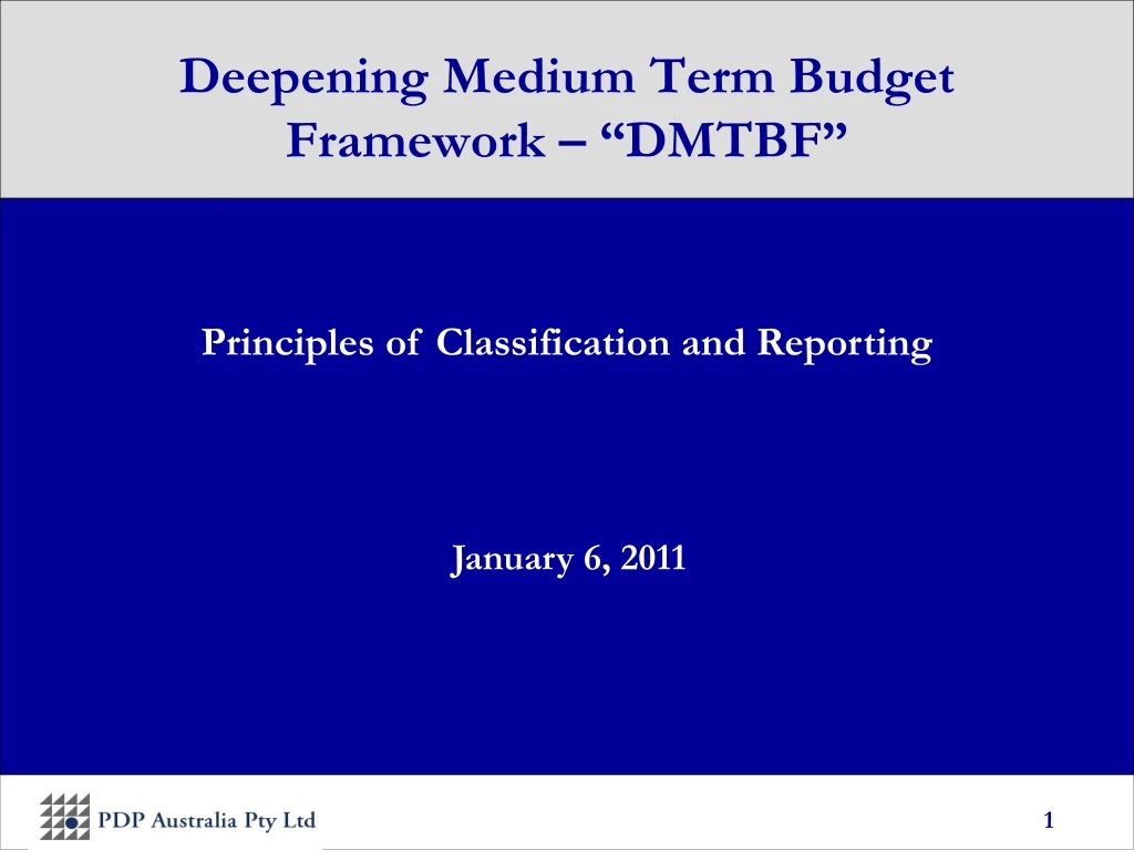 deepening medium term budget framework dmtbf