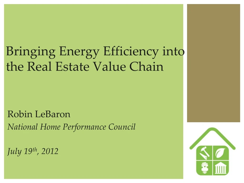 bringing energy efficiency into the real estate value chain