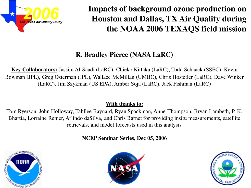 impacts of background ozone production on houston