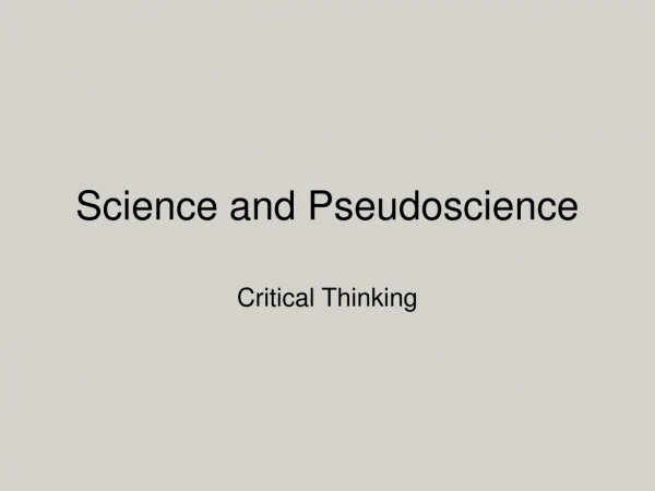 Science and Pseudoscience