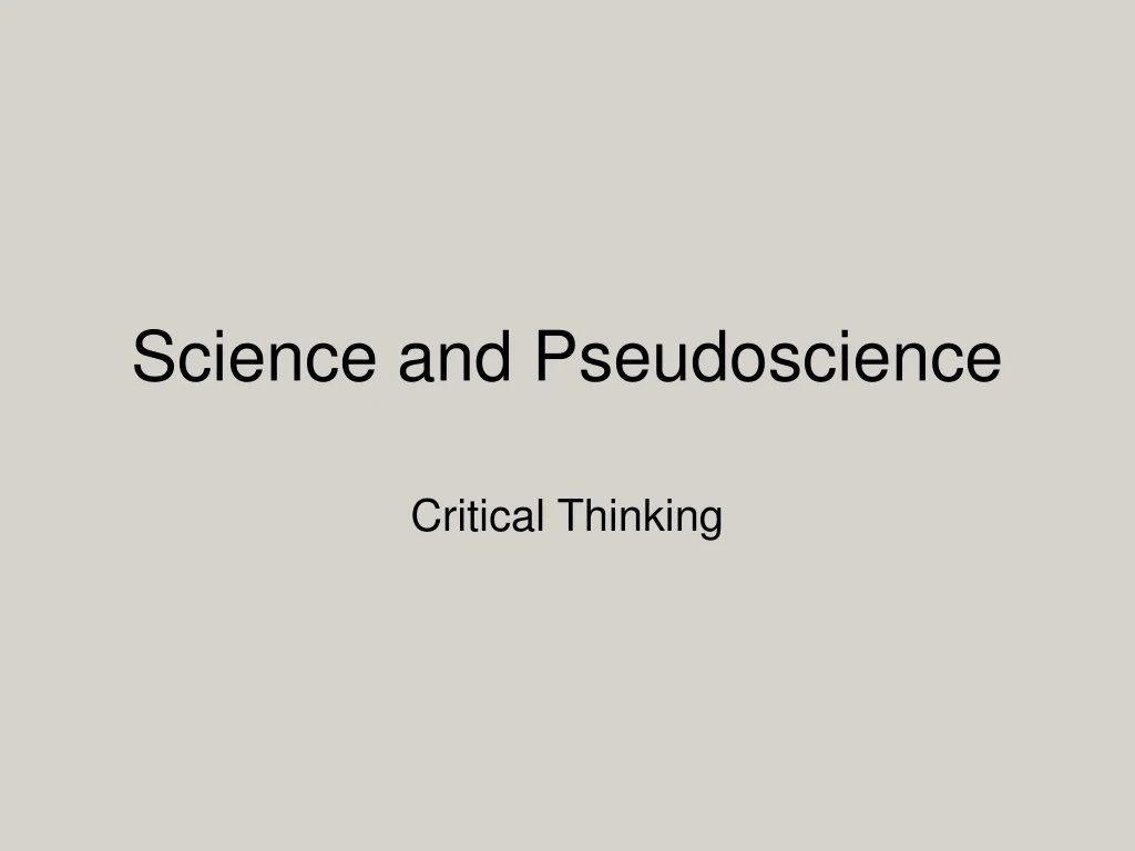 science and pseudoscience