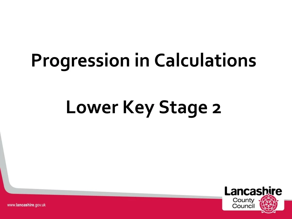 progression in calculations lower key stage 2