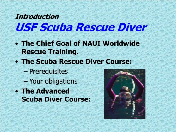Introduction USF Scuba Rescue Diver