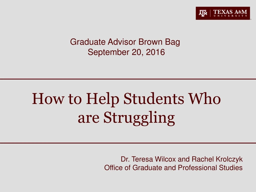 how to help students who are struggling