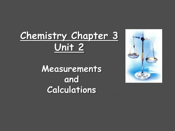 Chemistry Chapter 3 Unit 2