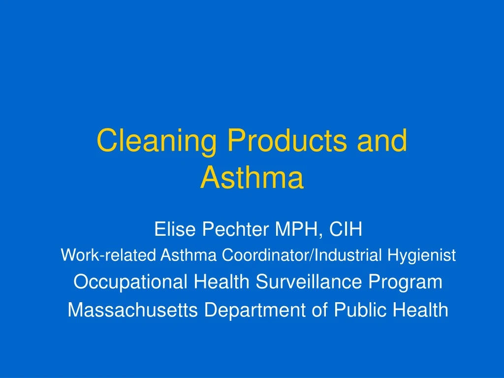 cleaning products and asthma