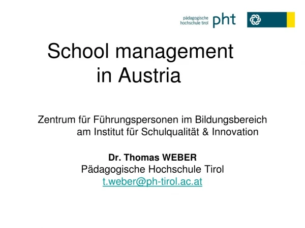 School management    in Austria