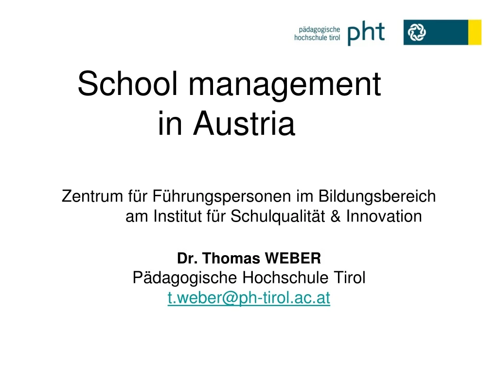 school management in austria