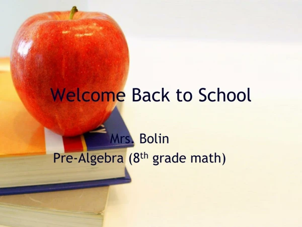 Welcome Back to School